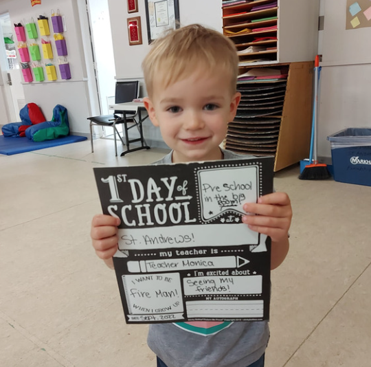 First Day of School at St. Andrew's Co-op Playschool